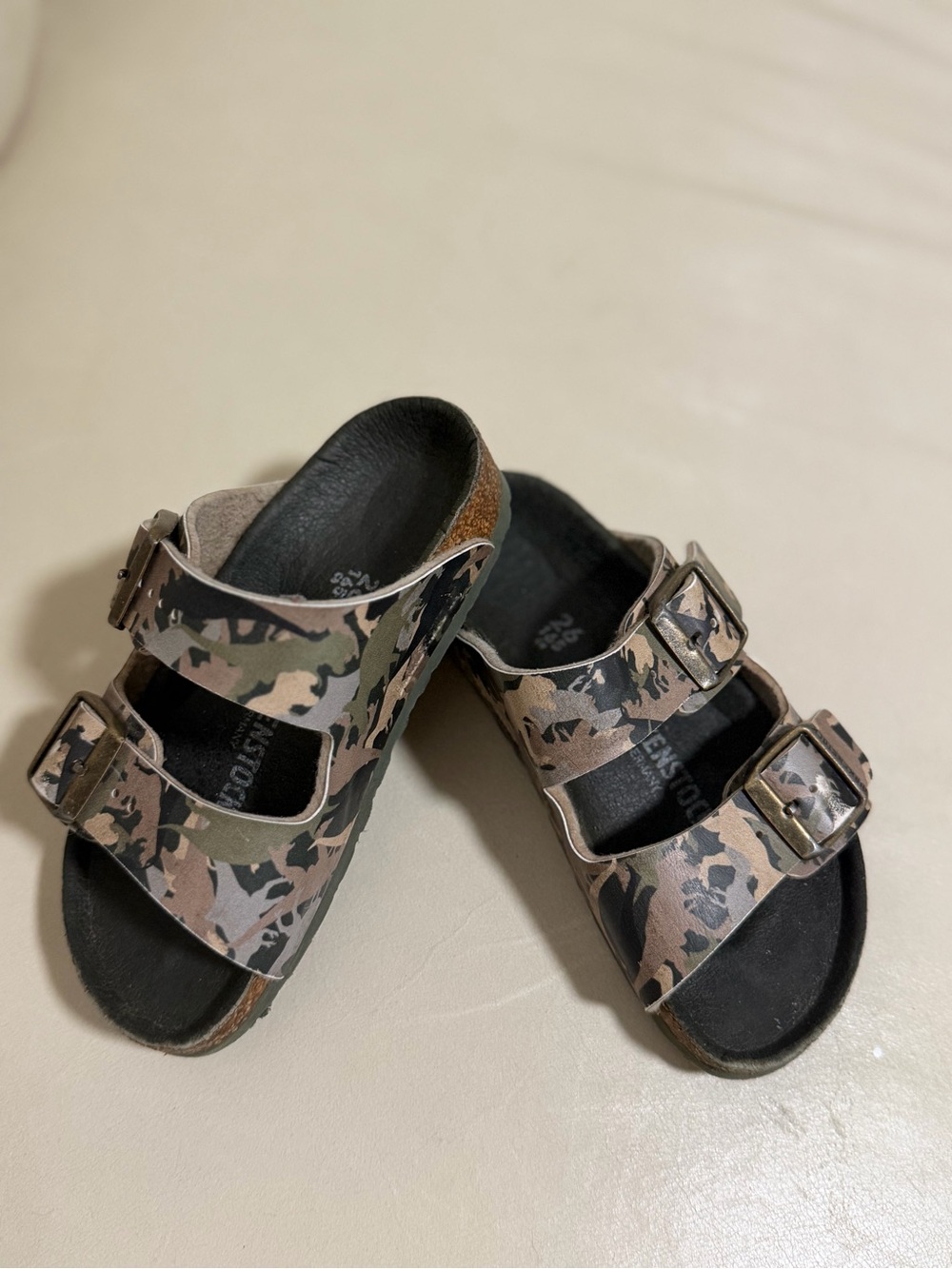 Birkenstock Kids Camo Double-Buckle Sandals - Brown/Green/Black